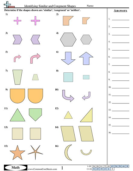 Shapes Worksheets