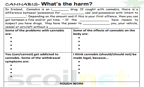 Marijuana Education Worksheet