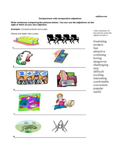 Difficult Adjective Worksheets