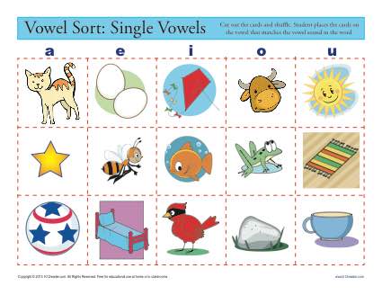 Printable Vowel Worksheets