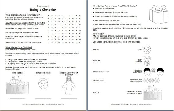 What Is A Christian  Printable Bible Worksheet For Kids