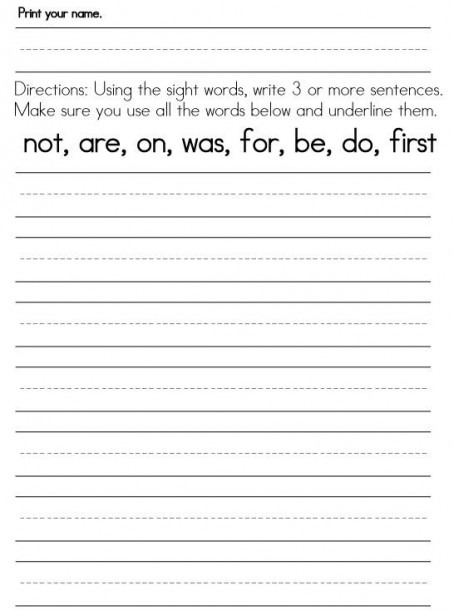 Worksheets For 1st Graders