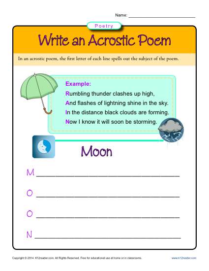 Write An Acrostic Poem