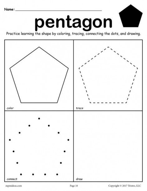 12 Shapes Worksheets  Color  Trace  Connect    Draw
