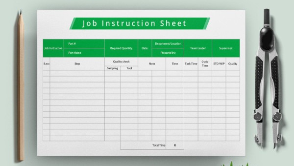 19  Job Sheet Templates   Samples