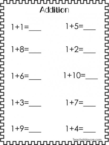 20 Printable Addition Worksheets  Numbers 1