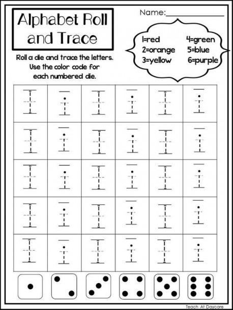 26 Printable Alphabet Roll And Trace Worksheets  Preschool