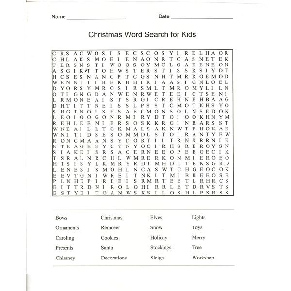 A Printable Christmas Word Search  Fun Classroom Activity With
