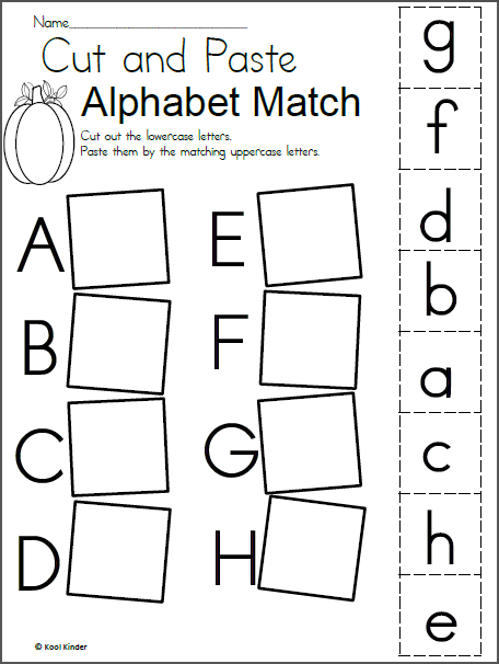 Alphabet Match Worksheet For Fall