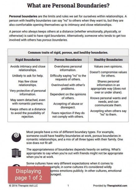 Boundaries Info Sheet  Worksheet