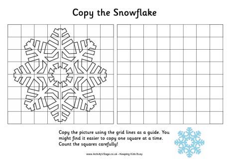 Challenge The Kids With This Grid Copy Snowflake