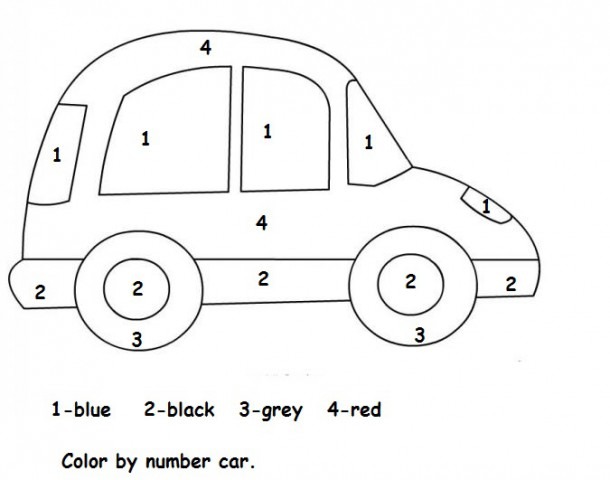 Color By Number Car Worksheet