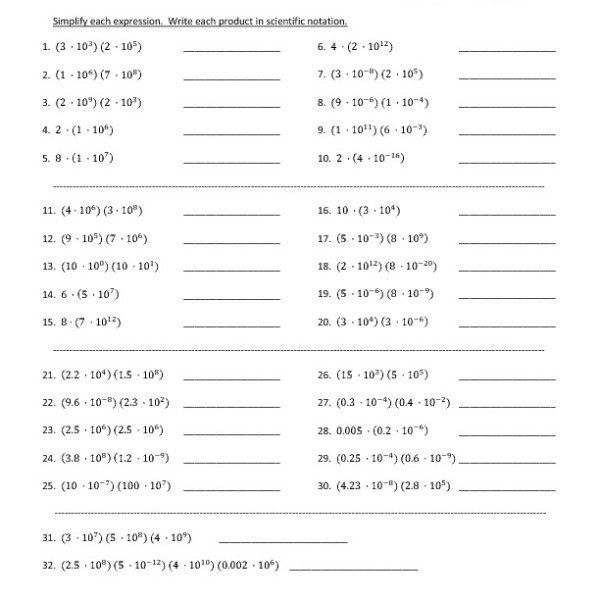 Science Notation Worksheet : Scientific Notation Worksheet Answers — db