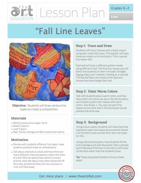 Fall Line Leaves  Free Lesson Plan Download In 2019