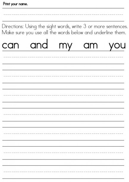 First Grade Sight Word Worksheets