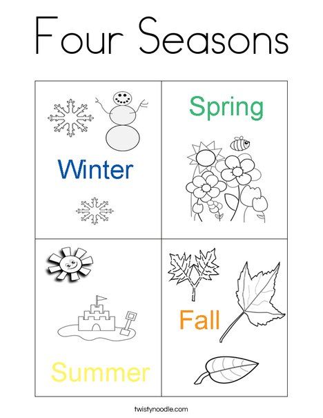 Four Seasons Coloring Page From Twistynoodle Com