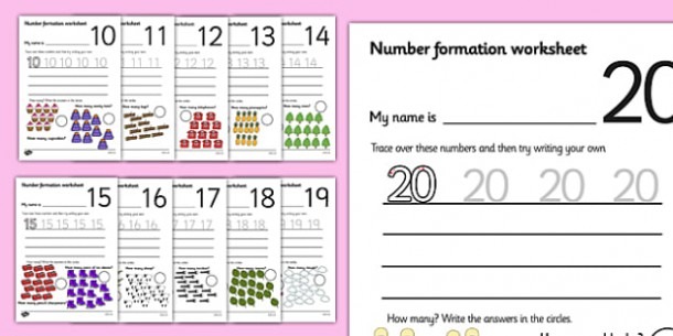 Numbers 10 20 Name Worksheet