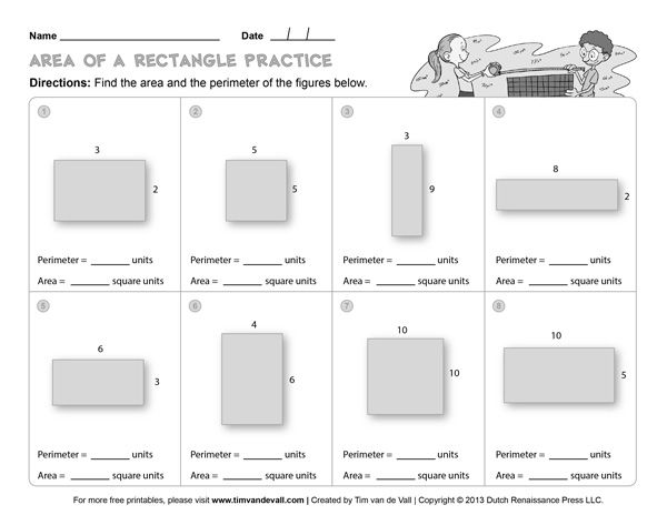 Free Area And Perimeter  Worksheets Simple  But Will Work In A