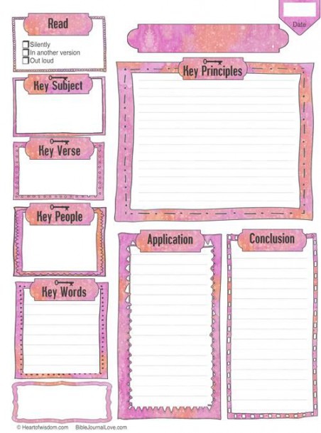 Free Bible Journal Key Worksheet     Bible Journal Love