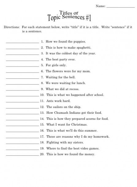 Free English Worksheets For Year 4