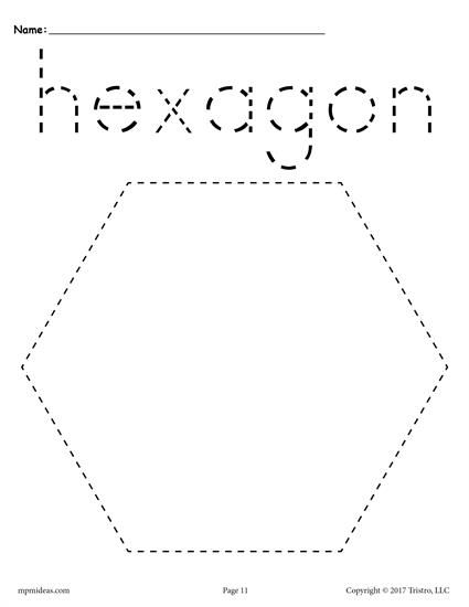 Hexagon Tracing Worksheets