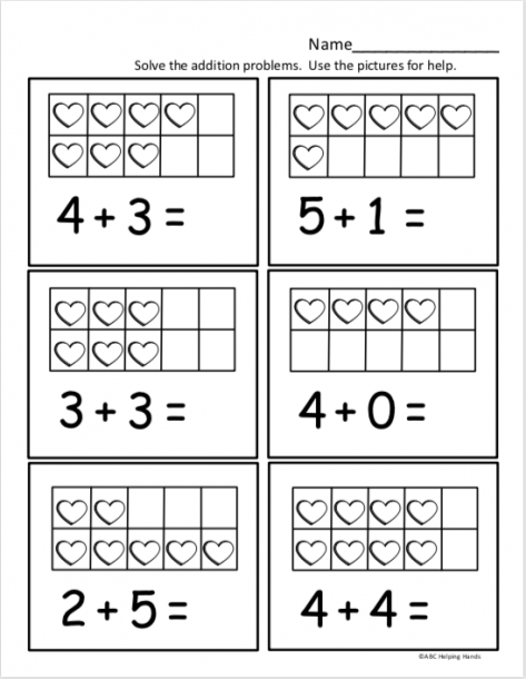 Free Kindergarten Math Worksheet For Kindergarten Addition