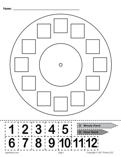Free Printable  Build A Clock  Telling Time Activity