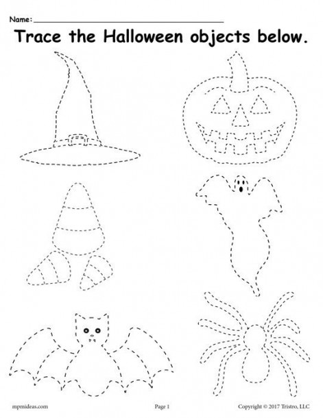 Free Printable Halloween Tracing Worksheet