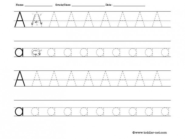 Free Tracing Letter A Worksheet