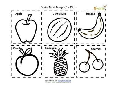 Fruit Food Nutrition Flash Cards Cut Out Printable For Kids