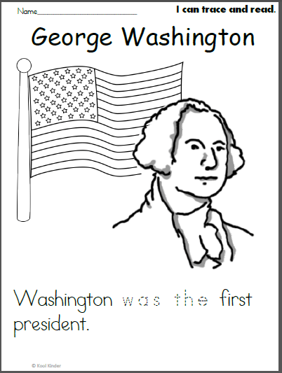 George Washington Color And Read Worksheet