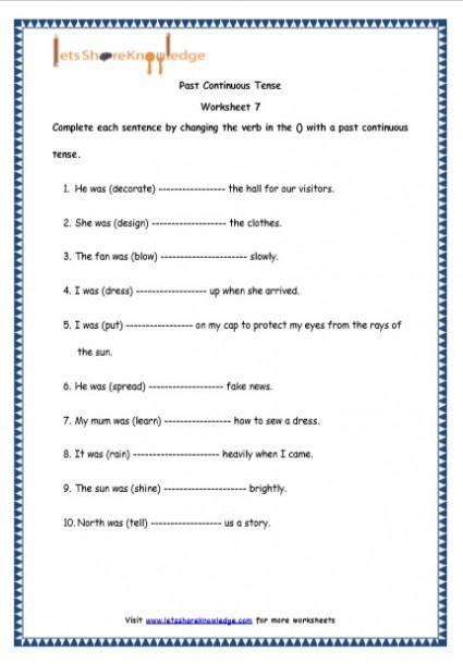 Grade 4 English Resources Printable Worksheets Topic  Past