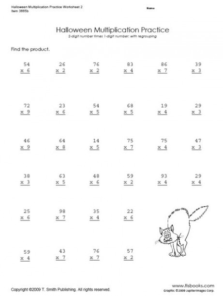 Halloween Multiplication Practice Worksheets 1 And 2