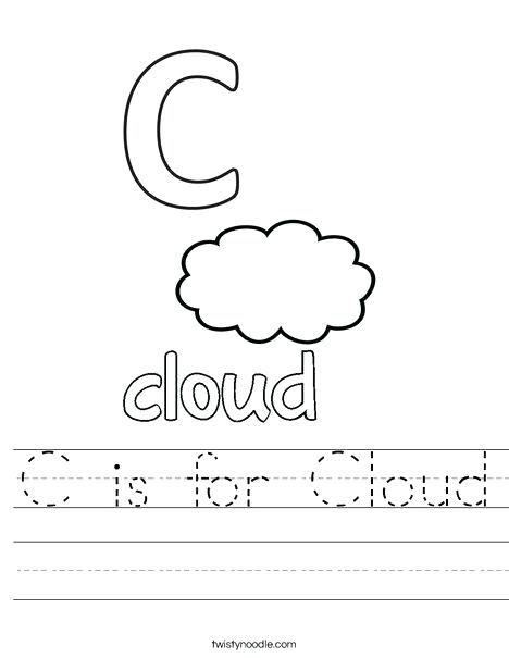 Head Start Worksheets Letter C Clouds Weather Preschool