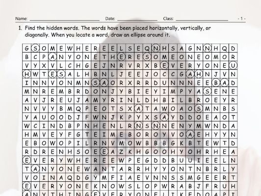 Indefinite Pronouns Word Search Worksheet By Eslfungames