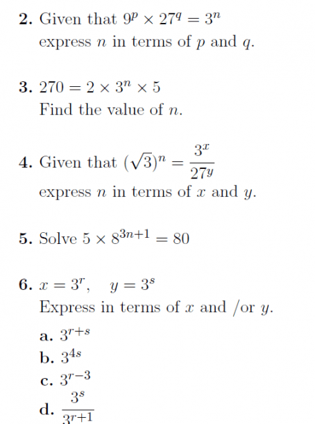 Indices  Harder Questions   A Worksheet With Harder Questions On