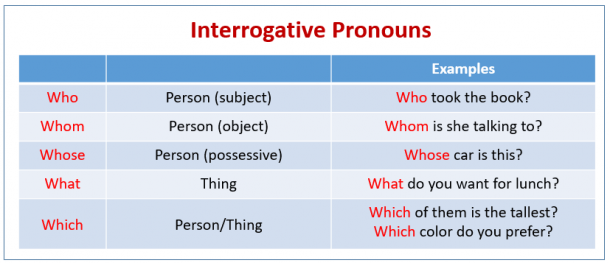 Interrogative Pronoun Worksheet 7th Grade