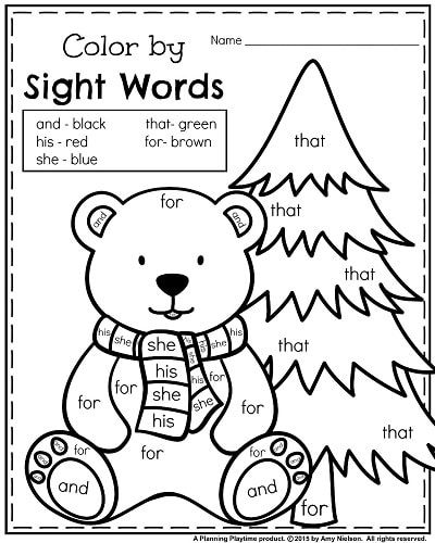 January Kindergarten Worksheets