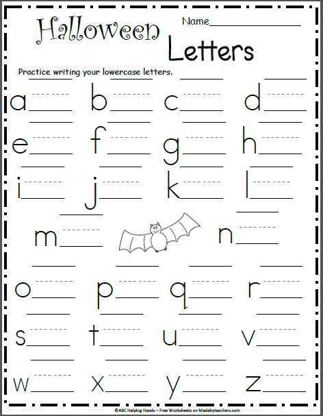 Lowercase Letter Writing Worksheet