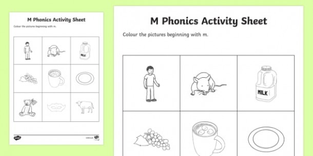 M Phonics Colouring Worksheet   Worksheet