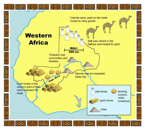 Map Depicting Trade Routes Of Ancient Mali