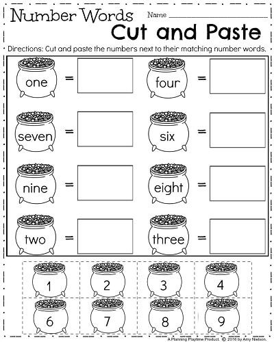 March Kindergarten Worksheets