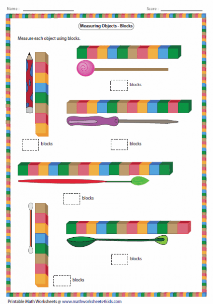 Measuring Length Of The Objects With Blocks