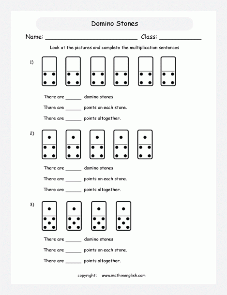 Multiplying Dominoes 4 5 And 6 Printable Grade 1 Math Worksheet
