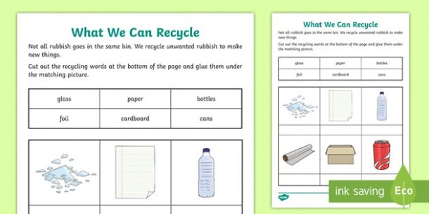 New   What We Can Recycle Worksheet
