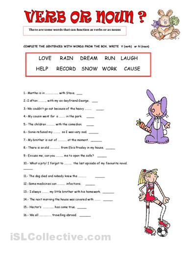 Noun Highschool Worksheet Images