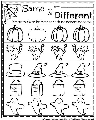 October Kindergarten Worksheets
