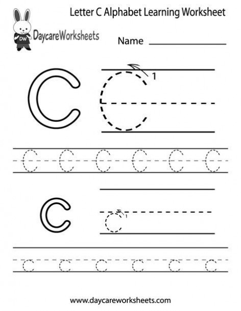 Preschool Letter C Alphabet Learning Worksheet Printable