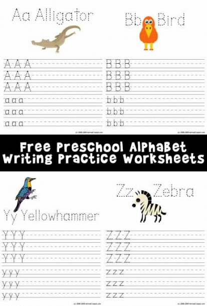 Printable Alphabet Writing Worksheets  A