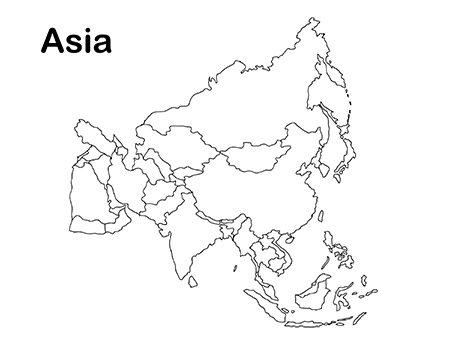 Printable Asia Map For Kids     Free Continent Maps To Print